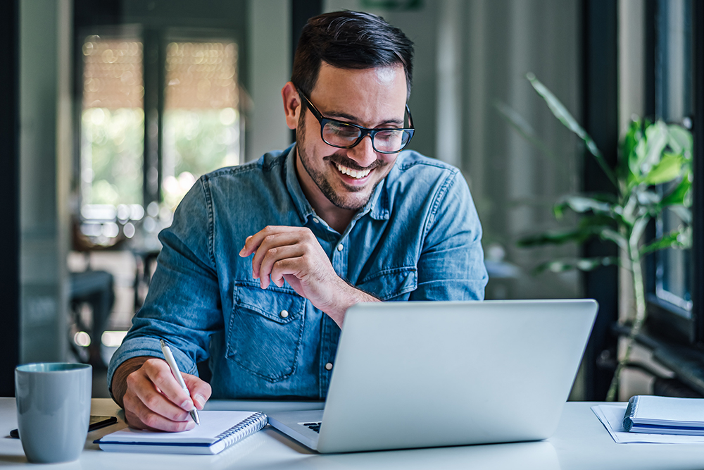 Man enjoying of online life coaching Winter Park FL